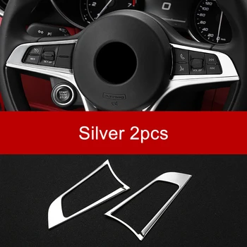 

Car Styling For Alfa Romeo Giulia Stelvio Carbon Fiber Steering Wheel Sequins ABS Interior Car Modified Decorative Car Stickers