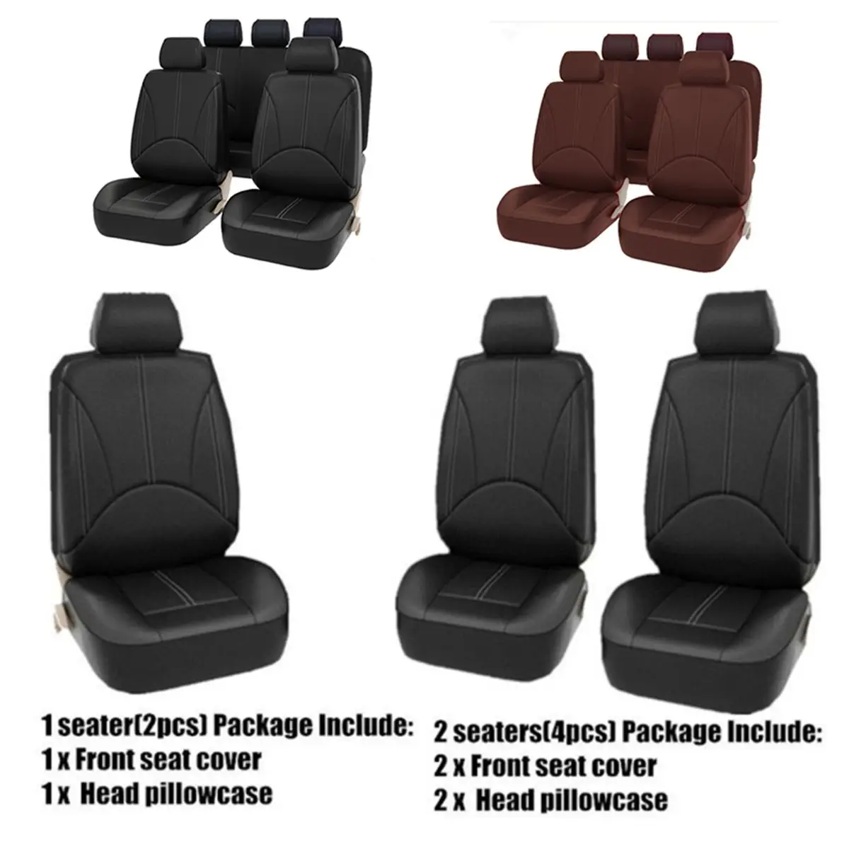 4pcs/Set Black Brown Car Seat Covers Interior Accessories Universal Auto Interior Styling Decoration Protector Car Seat Cover 4pcs/Set Black Brown Car Seat Covers Interior Accessories Universal Auto Interior Styling Decoration Protector Car Seat Cover