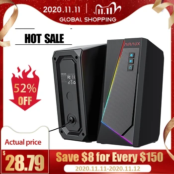  BlitzWolf AIRAUX AA GCR1 компьютерный геймер Динамик 3 Вт RGB светодиодный светильник с функцией превосходной передачи басов 2,0 канала стерео 3,5 мм …