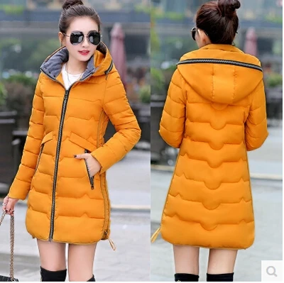Женское хлопковое пальто размера плюс 6xl 7xl, Длинная зимняя куртка, парка для женщин, толстая Тонкая длинная Теплая стеганая верхняя одежда с капюшоном - Цвет: yellow
