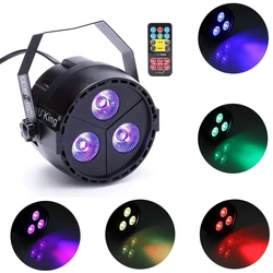 Lumière Laser plate 18W RGB 3LED avec télécommande DMX512, lumières Disco de fête pour Bar de mariage Dj spectacles prise EU US AU UK 