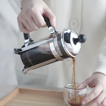 

French Coffee Presses Pot Glass Heat Resistant Coffee Tea Filter Cup Stainless Steel Mocha Pot Cafetera Expreso Percolator