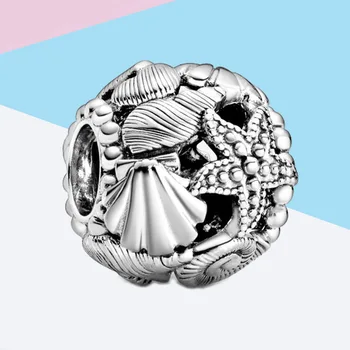

2020 New Summer 925 sterling silver Openwork Starfish Shells Hearts Charms fit beads bracelets DIY accessories for women jewelry