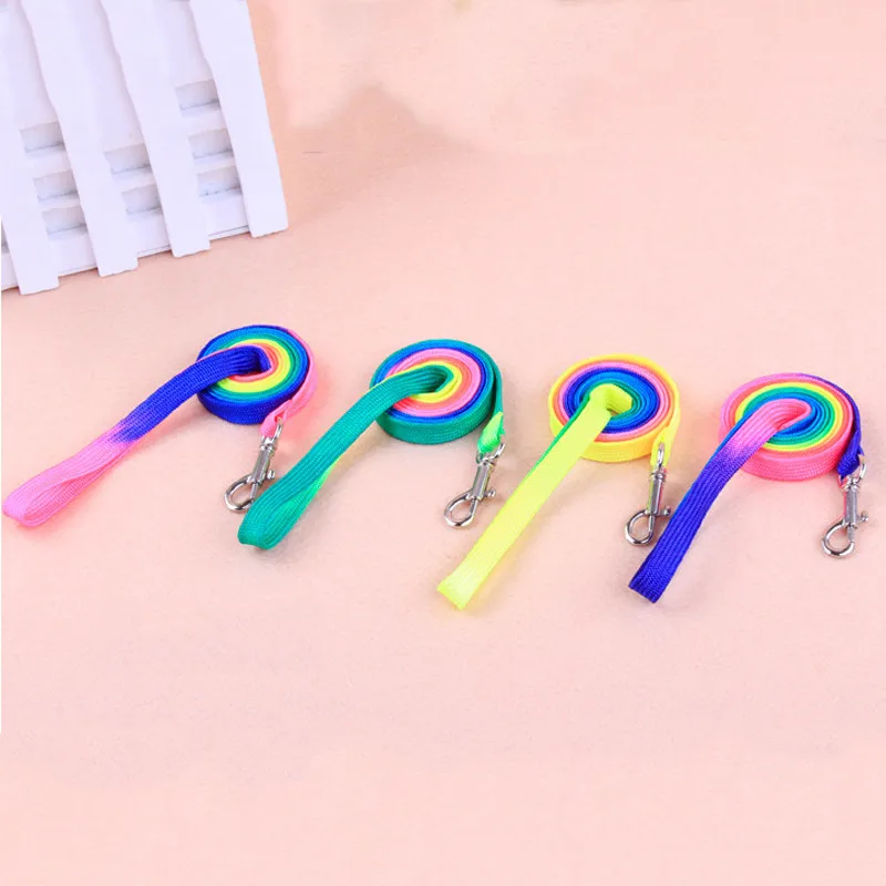 

ZOLLOR Durable Nylon Rainbow Pet Dog Leash Walking Training Leash Cats Dogs Harness Collar Leashes Strap Rope Pet accessories