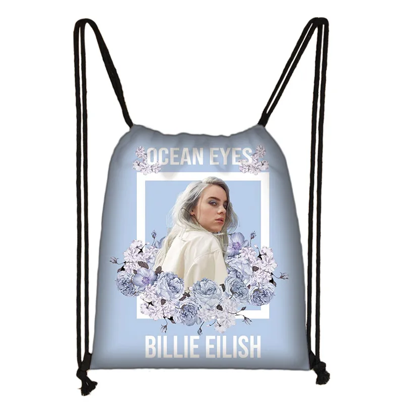 Billie Eilish сумка на шнурке женская модная сумка для хранения рюкзак из парусины для подростков женские вечерние сумки для покупок - Цвет: skdemili23