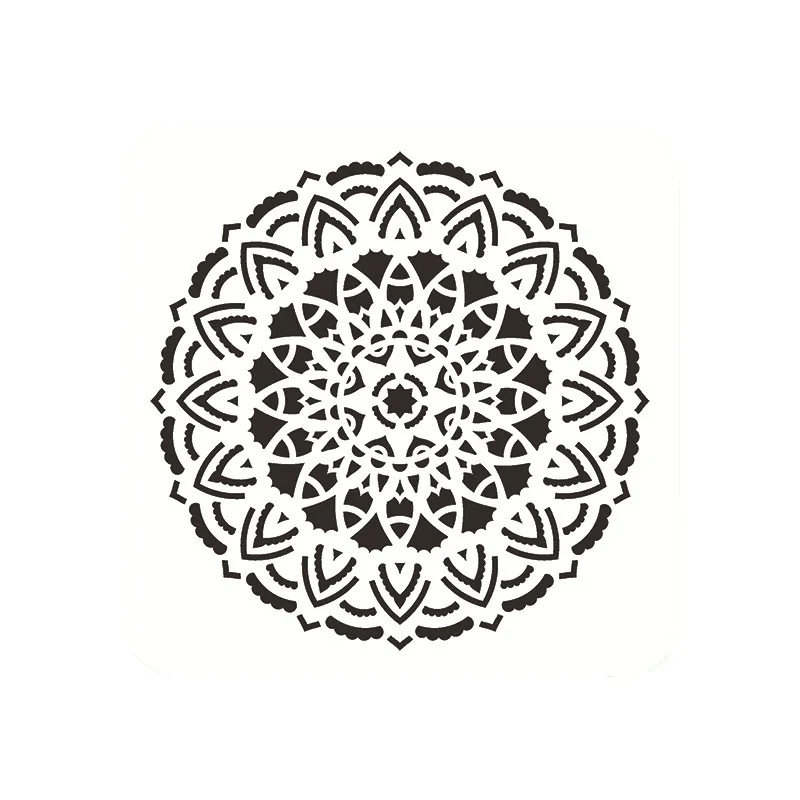 16 개/대 15*15cm 만다라 기하학 DIY 겹쳐 스텐실 벽화 스크랩북 색소 엠보싱 앨범 장식 템플릿