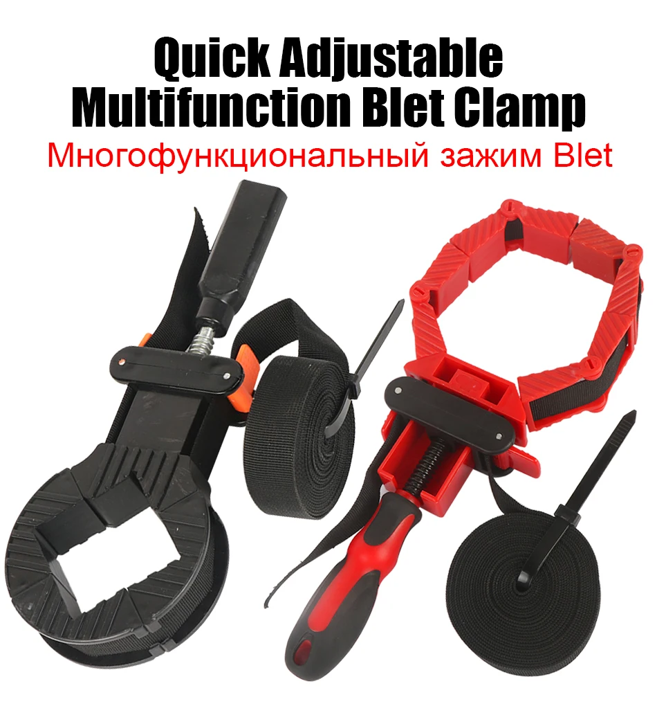 Carpintaria Rápida Braçadeira de Banda Ajustável Clipe Poligonal 90 Graus 4m Pure Nylon Strap Clip Multifunções Belt Clamping Tools