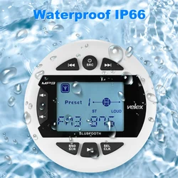 Récepteur stéréo multimédia numérique Bluetooth étanche, avec lecteur MP3, Radio AM FM et USB, pour voiture, bateau, SPA, UTV, moto 