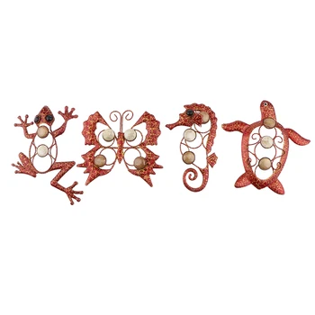 

4pcs Garden Metal Decor 3D Animals Wall Art Ornament Figurer Outdoor Indoor Decor Gecko/ Sea Horse/ Butterfly/ Tortoise