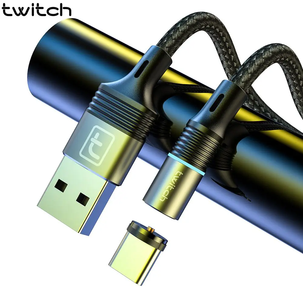 Магнитный зарядный USB кабель Twitch T01 Type C для Samsung Xiaomi Huawei|Кабели мобильных