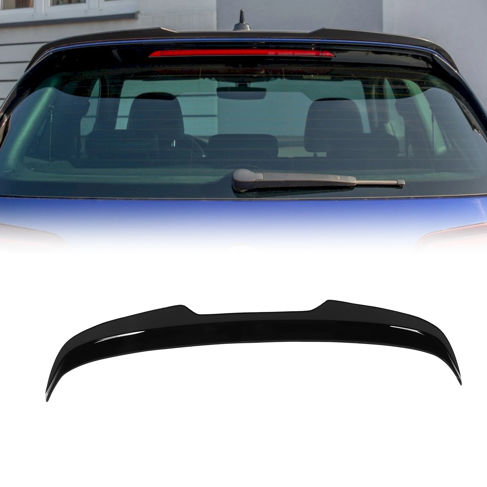 Car Spoilers Gloss Black For Maxton Style V2 Rear Roof Spoiler Wing