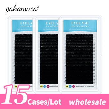 

GAHAMACA wholesale Maquiagem Lashes Individual Eyelash 15 cases/lot Natural Cilios High quality Make up Synthetic Mink Eyelashes