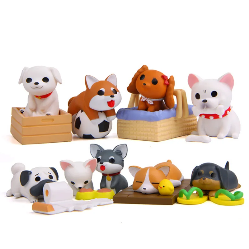 Korean TV Anime Girl Mini Cat Dog Pet Shop Miniature Pretend Play Toy for Kids 