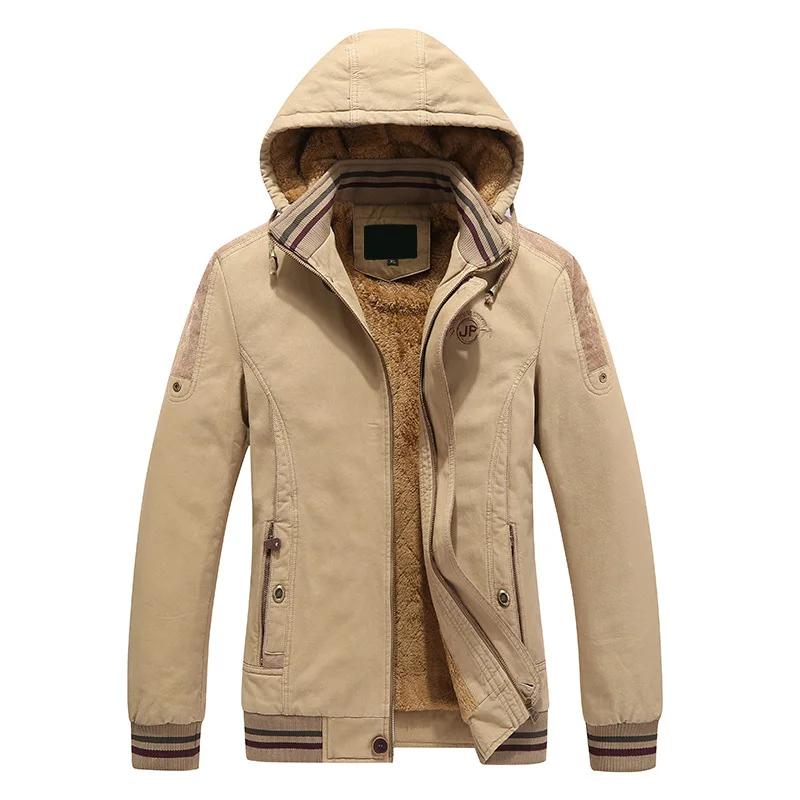 Мужская Утепленная зимняя куртка с подкладкой из флиса стеганая капюшоном парки