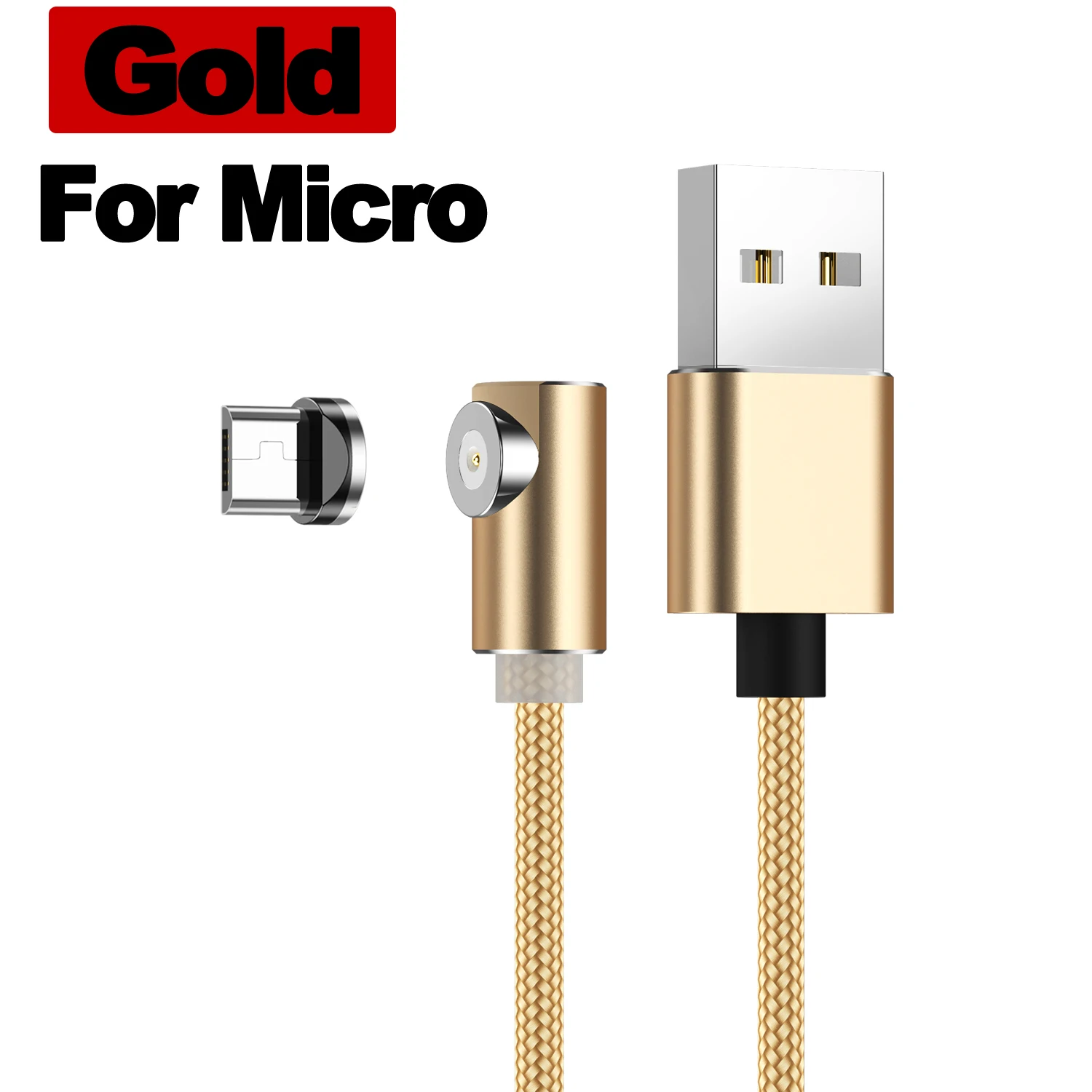 LOVECOM 2 м Быстрый Магнитный кабель type C Micro usb зарядка для iPhone 11 samsung huawei Xiaomi Мобильный телефон Магнитный зарядный кабель - Цвет: For Micro Gold