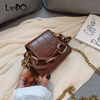 

LUCDO Fashion Mini Saddle Bags Brand Luxury Acrylic Chain Handbags Small Leather Crossbody Bag Female Shoulder Bags And Purse