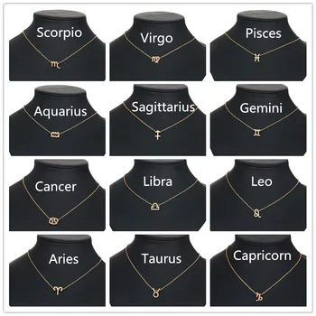 

12pcs Boutique Non-Fading Environmentally Friendly 12 Constellation Pendant Necklace