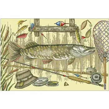

Fishing gear patterns Counted Cross Stitch 11CT 14CT 18CT DIY Cross Stitch Kits Embroidery Needlework Sets home decor
