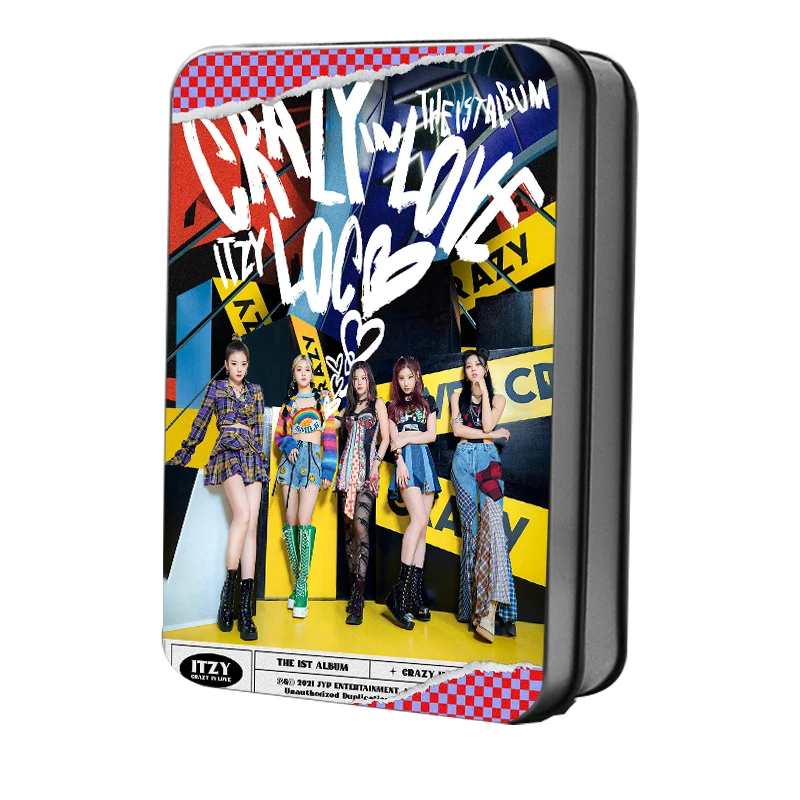 40 шт./кор. K-pop ITZY металлические коробки карты KPOP первый альбом CRAZY IN LOVE фотография