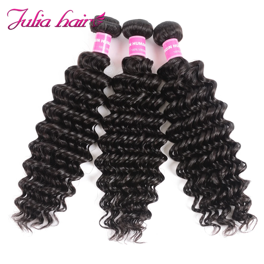 Brazilian Deep Wave Bundles With Closure Remy Human Hair Bundles with Closure Pre Plucked Julia Lace Closure with Weave Bundles (5)