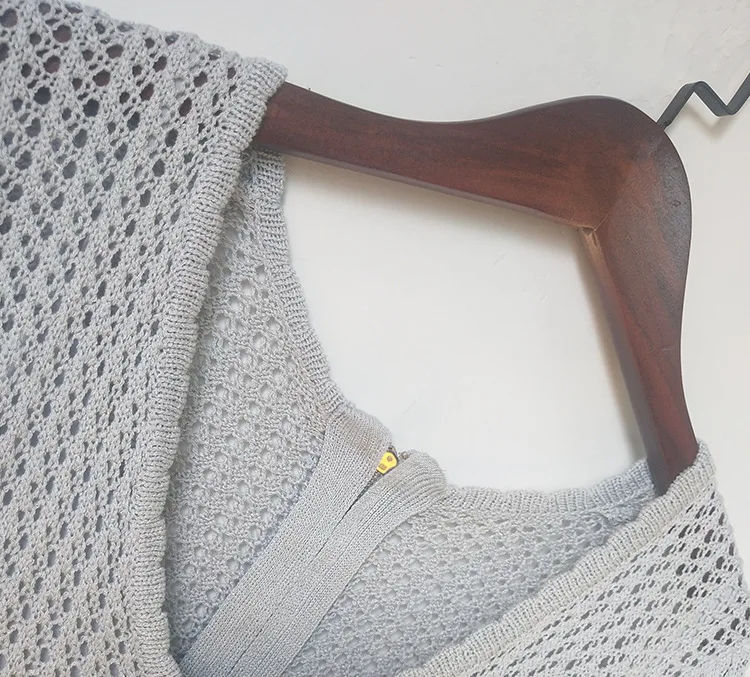 2019 v-образным вырезом длинный рукав выдалбливают вязание женщин серый комбинезон
