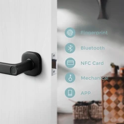 Serrure de porte intelligente R2 avec empreintes digitales, application bluetooth avec loquet, prise en charge tuya/Alexa/Google Home Gateway, verrouillage intelligent en option 