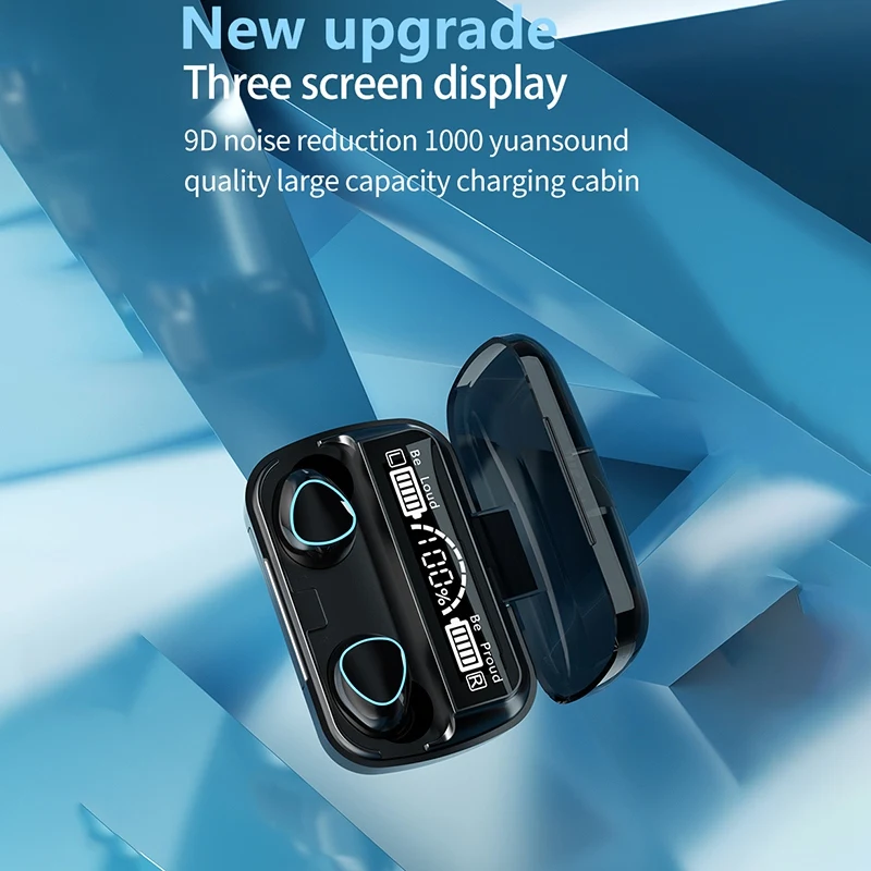 M10 Waterproof Headsets TWS Wireless Headphones Bluetooth 5 1 Earphones HIFI Stereo 2000MAh Charging Box