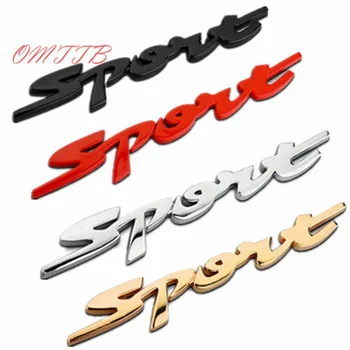 

4 color 3D Sport Word Letter Logo Emblem Badge Car Sticker Racing Motor Logo Decal For Mercedes Benz Toyota BMW VW car styling