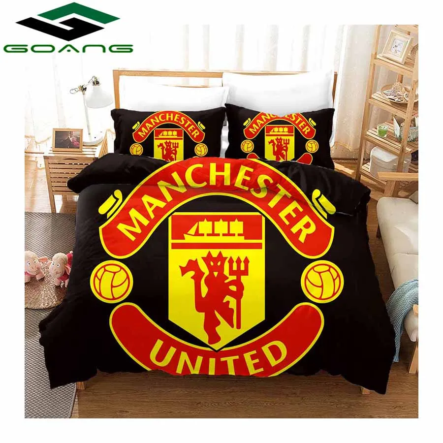

GOANG bed sheet duvet cover and pillowcase home textiles 3d digital printing MANCHESTER luxury bedding sets