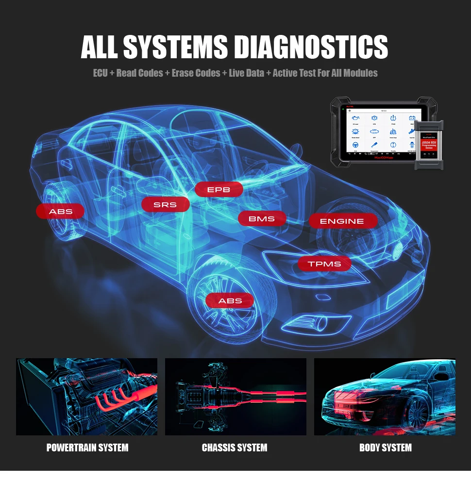 Autel MaxiCOM MK908P диагностический инструмент автомобильный OBD OBD2 сканер ECU кодирование J2534 ECU программирование pk Maxisys Pro Elite автомобильные инструменты