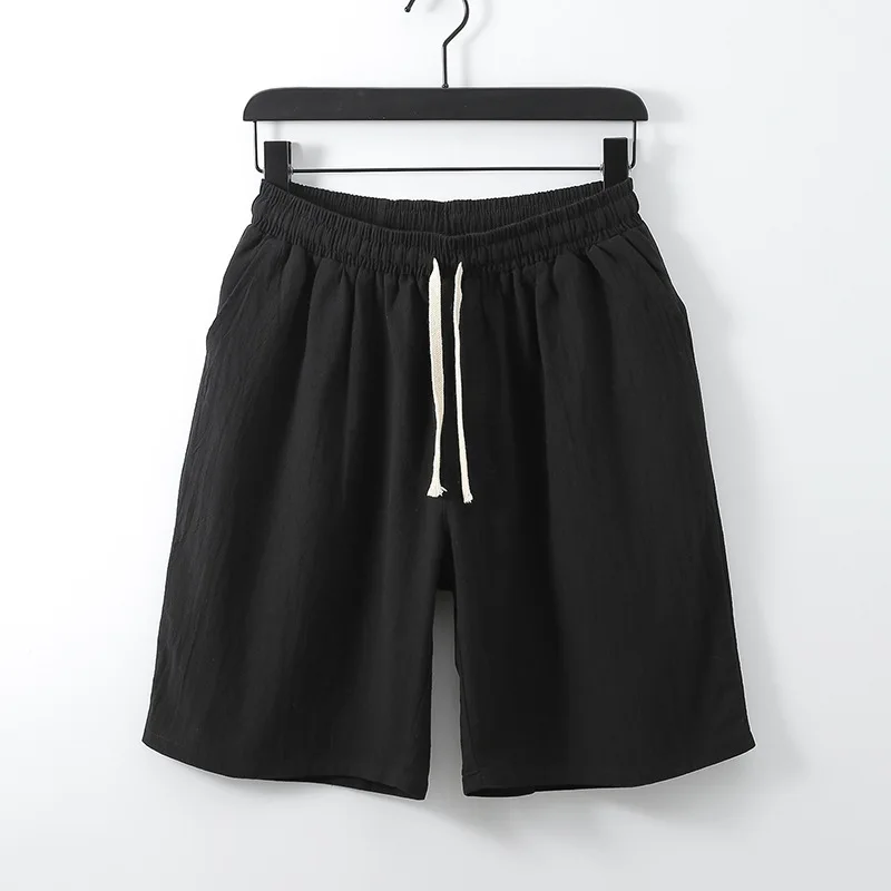 Men Big Shorts Plus Size 11XL 12XL 13XL 14XL 15XL Summer Linen Large Stretch Sports Casual Loose 60 Black Shorts