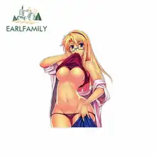 EARLFAMILY 13cm x 10.8cm Funny Car Stickers Anime Sexy Lady Cartoon Oem Waterproof RV VAN 3D DIY Fine Decal JDM Vinyl Car Wrap
