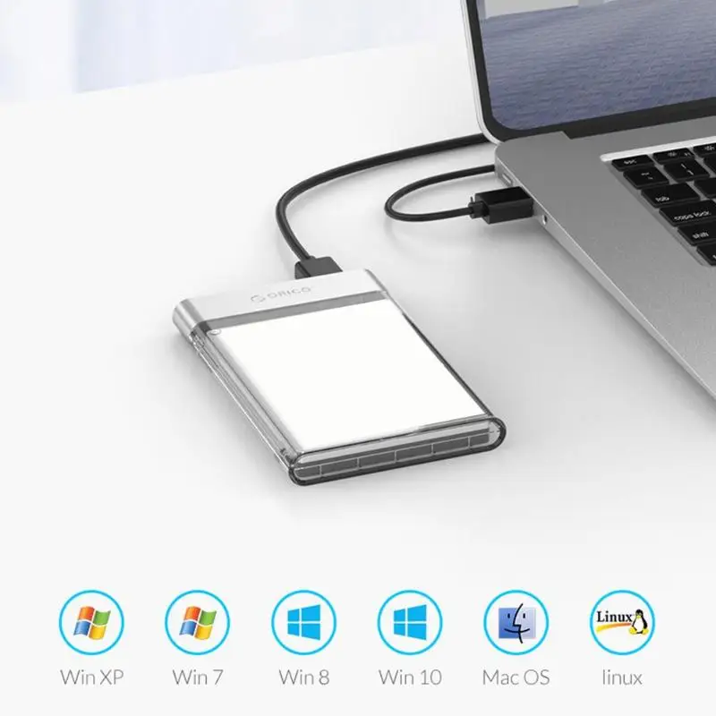 ORICO 2129U3 USB 3,0 UASP протокол HDD корпус для 2,5 дюймов SATA HDD/SSD с кабелем данных HDD коробка для Windows/Mac/Linux Newst