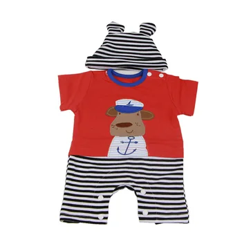 

Newborn baby girl boy doll clothes Cartoon dog pattern Romper Kid Clothing new reborn baby clothes red cotton soft for kids gift