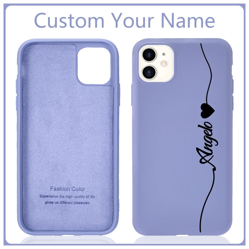 Custom Name Letters For iPhone 13 Pro Case 12 Mini 11 SE 2020 X XS Max XR 6S 8 Plus Silicone Cover for 7 Coque | Мобильные телефоны