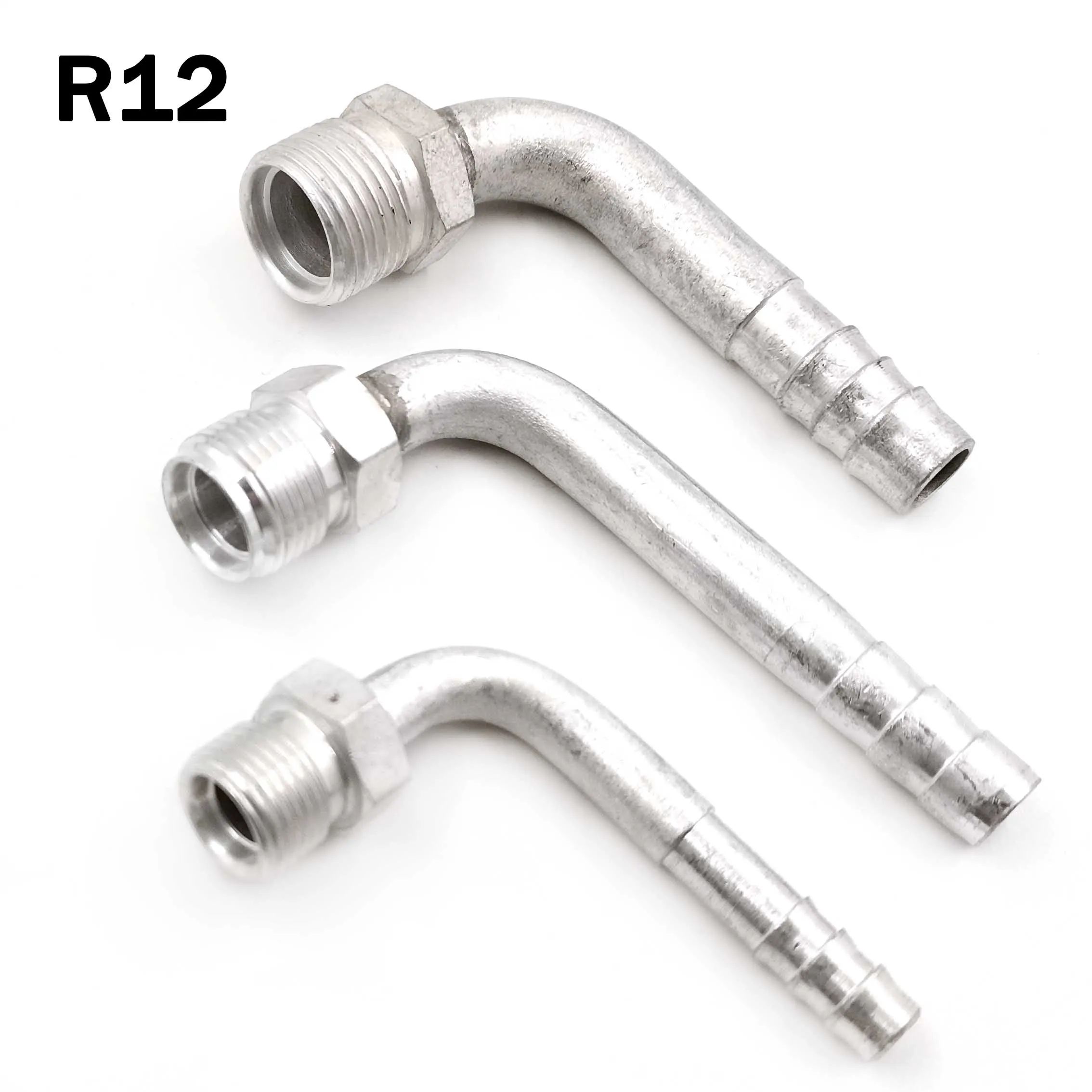 Curved barbed O-Ring R12 # 6 # 8 10 for Refrigerant A / C Hose Connection, Male Thread, Couplings