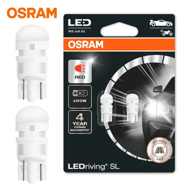 Car Led Bulbs Osram W5w T10 (w2.1x9.5d) Ledriving Sl Red (2 Pcs.)  2825drp-02b, 2825drp - Signal Lamp - AliExpress