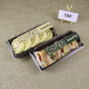 

25pcs High quality square baking packaging box handmade sandwich hot dog plastic gift box favors puff cake pastry dessert cups