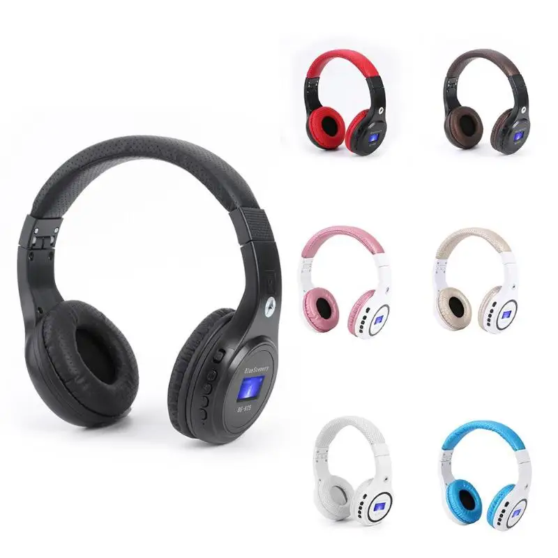 

BS-N75 Foldable Wireless Bluetooth Headphone w/LCD Screen Support FM TF Card Slot Video Game Mobile Phone Sports Headset