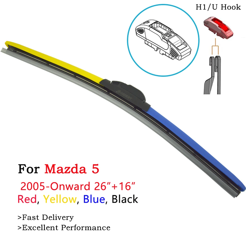 

HESITE Colored Hybrid Windshield Wipers For Distribuidor Mazda 5 2005 2006 2007 2008 2010 2011 2012 2019 2020 2Pcs Wiper Blades