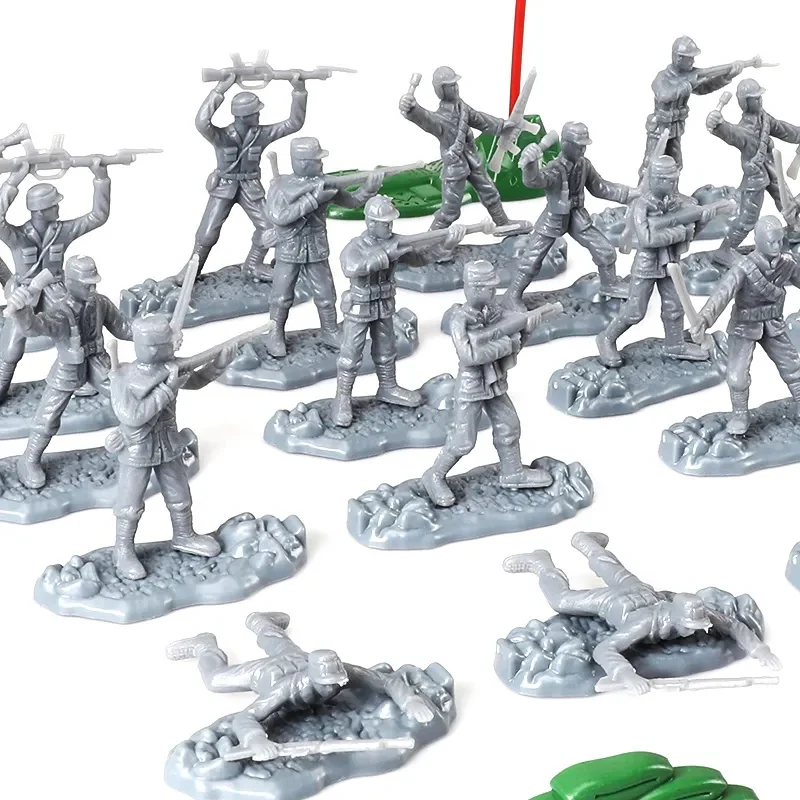 100Pcs Miniature Plastic Toy Soldier Figures Army Men Table Accessories 