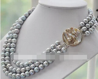01888 AAA 10-11 ММ tahitian серое Жемчужное ожерелье 17-19"
