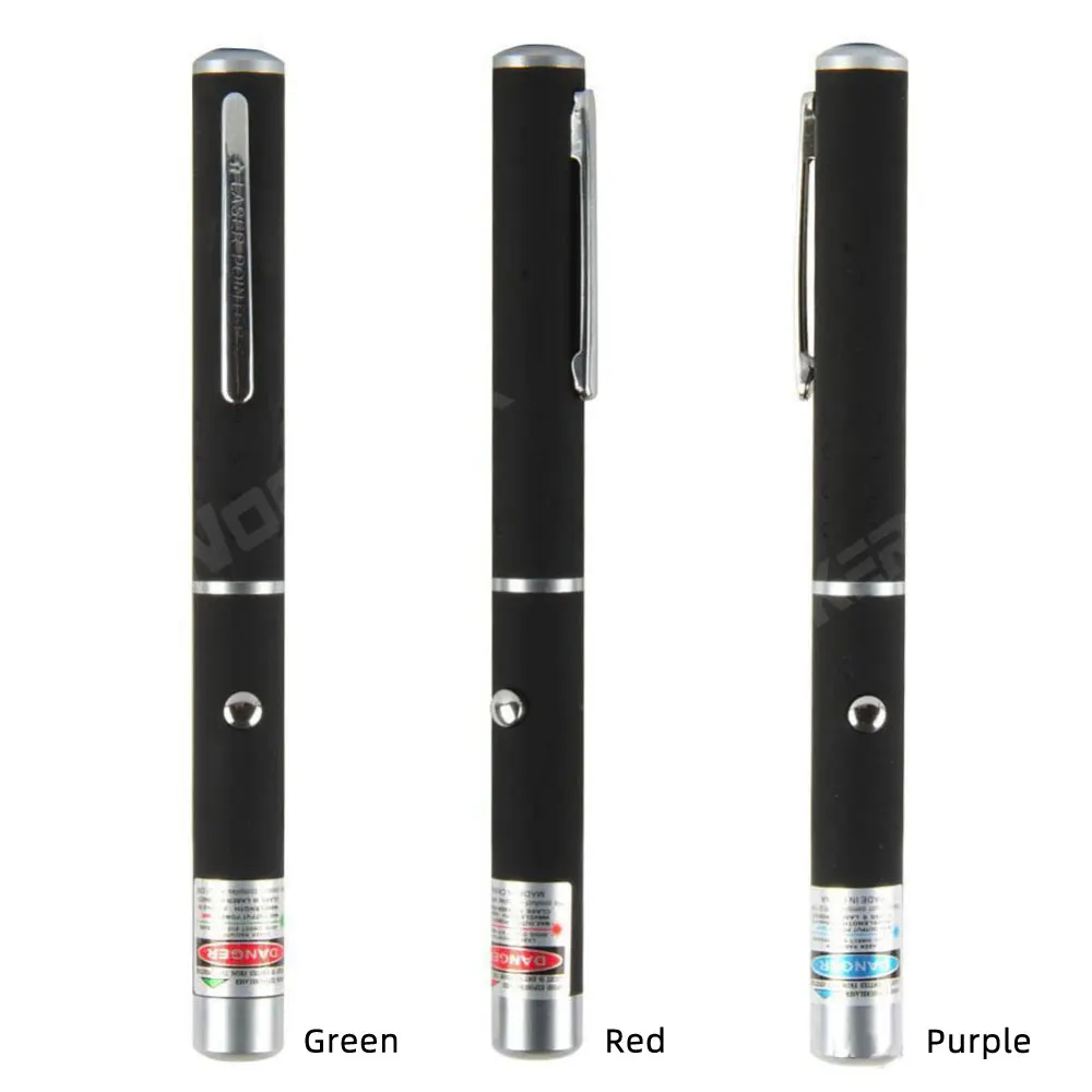 Лазерная указка 5 мВт 532 нм Зеленый Красный Фиолетовый лазеры ручка ведущая дистанционная Лазерная Одиночная точка без батареи