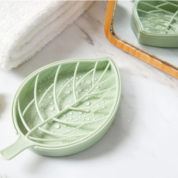 Недавно 3 шт. листья формованное мыло полка Двухуровневая мыло дренажный органайзер для хранения для ванной комнаты