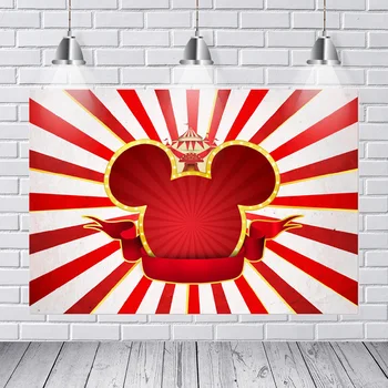 

Photography Backdrop Circus Rainbow Mickey Minnie Mouse Siluette Party Gold Glow Lamp DIY Custom Photo Backdrop Background Vinyl