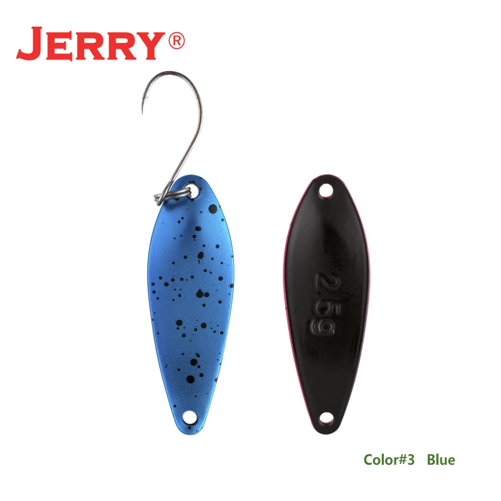 Jerry 1 шт., латунные рыболовные ложки pesca, яркие цвета, высокое качество, безделушки, форель, ложка, рыболовные приманки - Цвет: blue