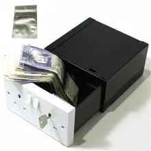Imitation Double Plug Socket Wall Safe Security Secret Hidden Stash Box Covert Diversion Safe with a food grade smell proof bag food security