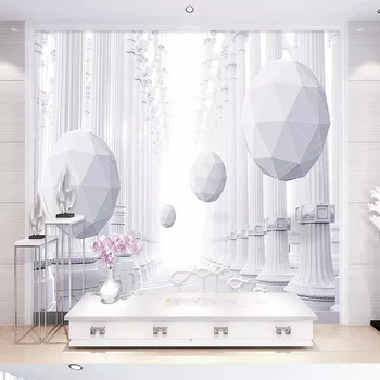 

Custom large mural 3D wallpaper Modern creative 3D expanded geometric sphere pillar room TV back wall decor deep 5D embossed
