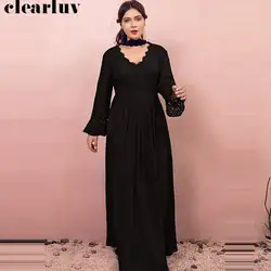 Вечерние платья с длинным рукавом, Холтер, шея, халат De Soiree T489 2019, черный цвет, плюс размер, простое ТРАПЕЦИЕВИДНОЕ элегантное кружевное