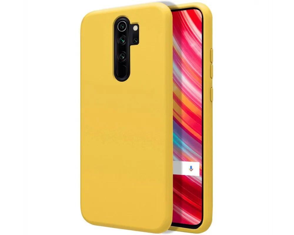 Ультра мягкий жидкий силиконовый чехол для Xiaomi Redmi Note 8 Pro желтого цвета|Бамперы| |